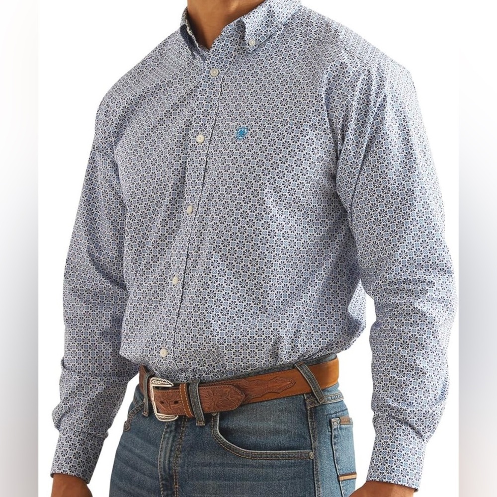 Ariat Western Dress shirt long sleeve button up brand new size Large Tall NWT